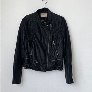 Free People We the Free Women's Black faux Leather Jacket